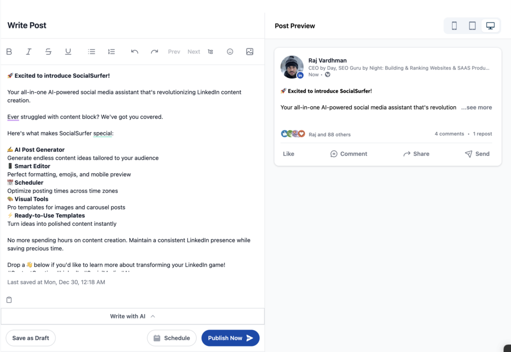  Create Viral LinkedIn Posts in Seconds <span>Powered by AI</span>